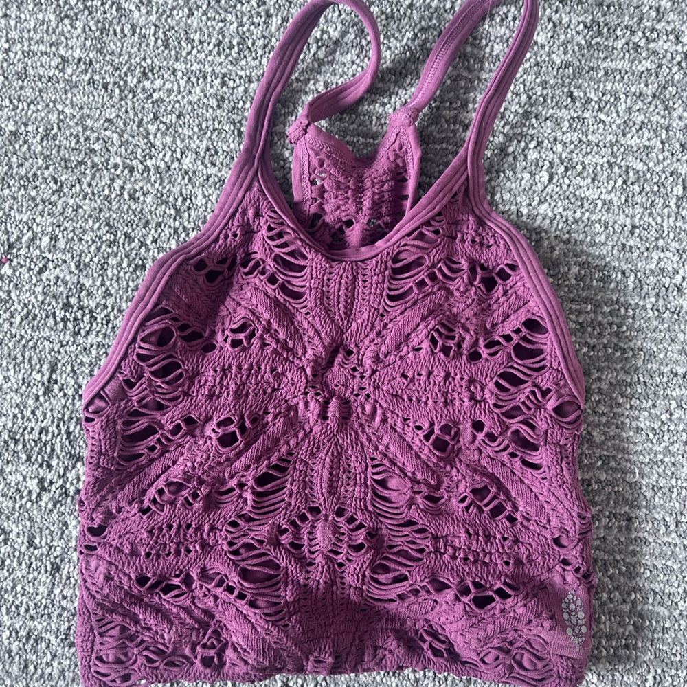 Free People Pink Crochet Top